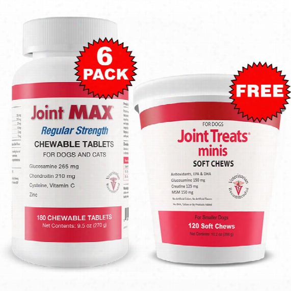 6-pack Joint Max Regular Strength (1080 Chewable Tablets) + Free Joint Treats Minis