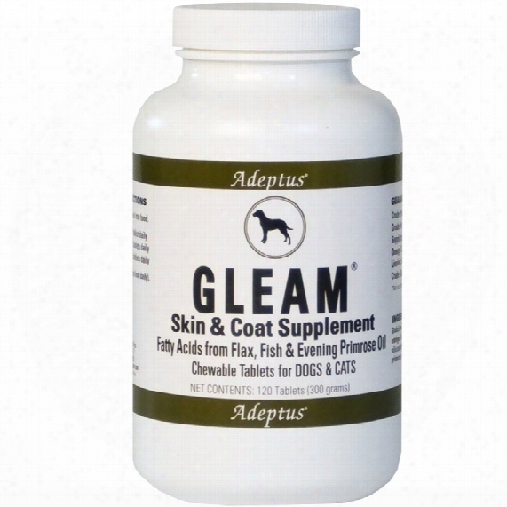Adeptus Gleam Skin & Coat Supplement For Pets (120 Tablets)