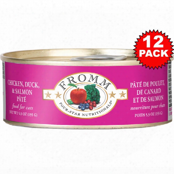 Fromm Four-star Cat Food - Canned Chicken, Duck & Salmon Pate (12x5 Oz)