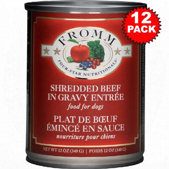 Fromm Four-star Dog Food - Canned Shredded Beef In Gravy (12x13 Oz)