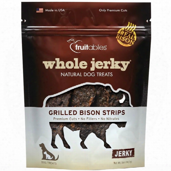 Fruitables Whole Jerky Dog Treats - Grilled Bison Strips (5 Oz)
