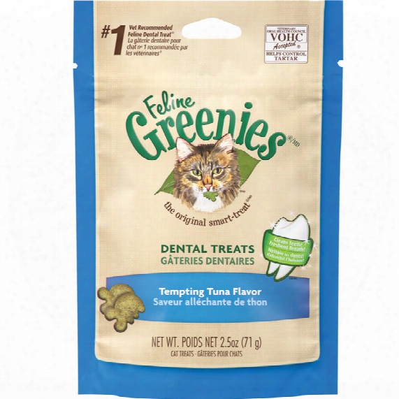 Greenies Feline Dental Treats - Tempting Tuna Flavor (2.5 Oz)