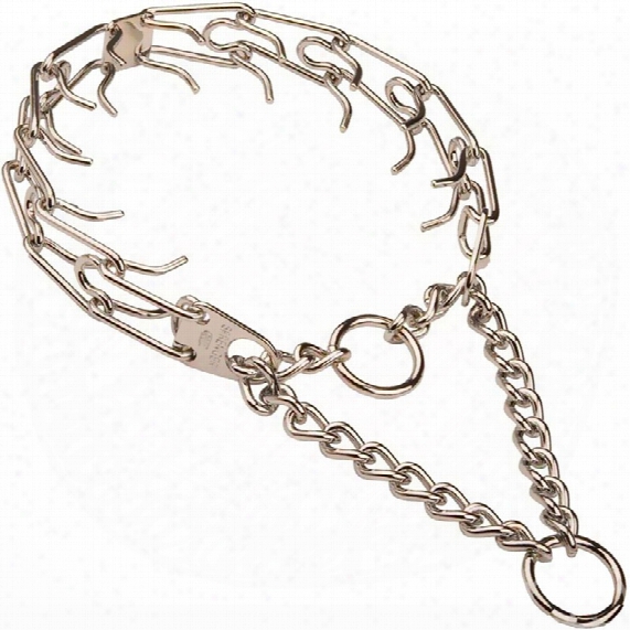 Herm Sprenger Chrome Plated Stainless Steel Prong Training Collar Without Swivel 25&quot; - X-large 4mm