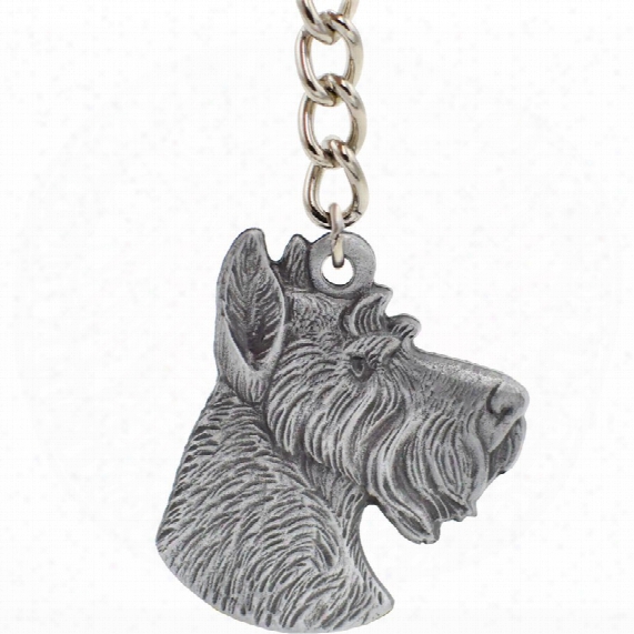 Dog Breed Keychain Usa Pewter - Miniature Schnauzer (2.5&quot;)