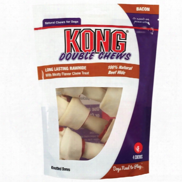 Kong Double Chews Bacon Rawhide - Mean (4 Pack)
