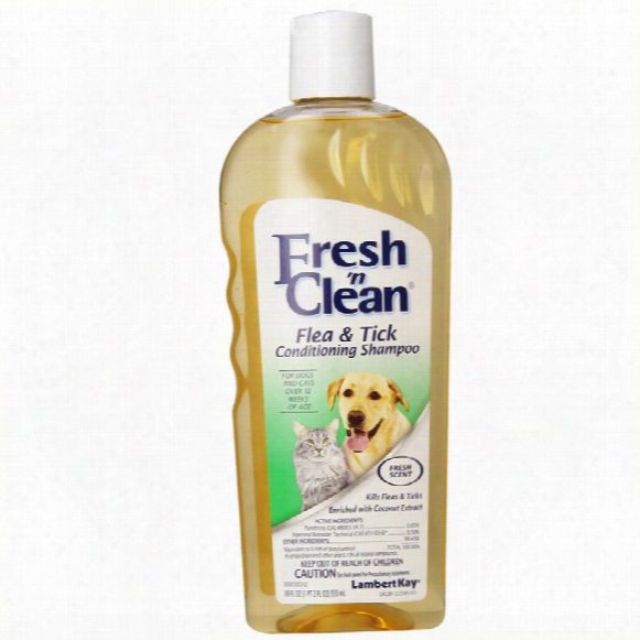 Lambert Kay Fresh 'n Clean Flea & Tick Conditioning Shampoo For Dogs & Cats - Scented (18 Oz)