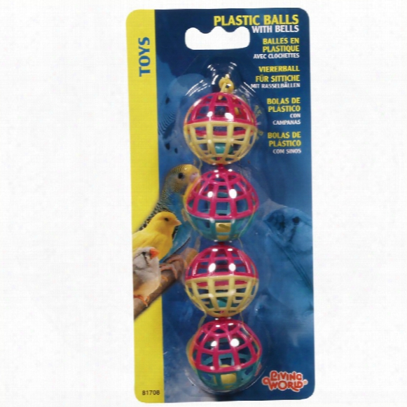 Living World 4 Plastic Balls With Bells
