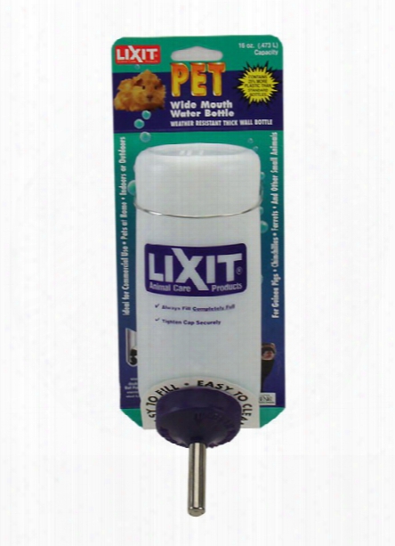 Lixit Pet Wide Mouth Water Bottle (16 Oz)