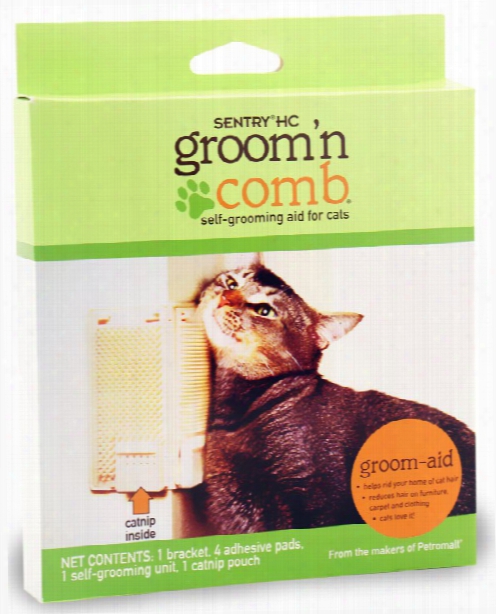 Sentry Hc Groom 'n Comb Self-grooming Aid With Catnip For Cats