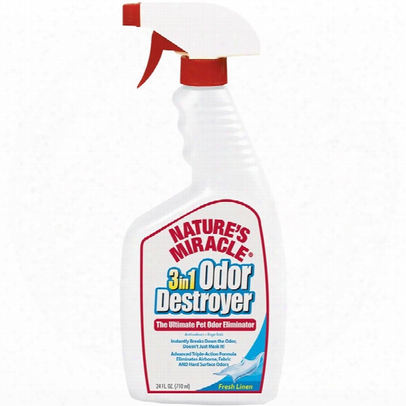 Nature's Miracle 3 In 1 Odor Destroyer Spray - Fresh Linen (24 Oz)