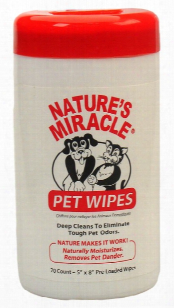 Nature's Miracle Pet Wipes (70 Wipes Per Container)