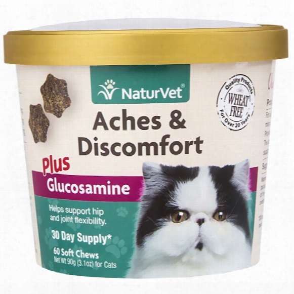 Naturvet Aches & Discomfort Plus Glucosamine For Cats (60 Soft Chew)