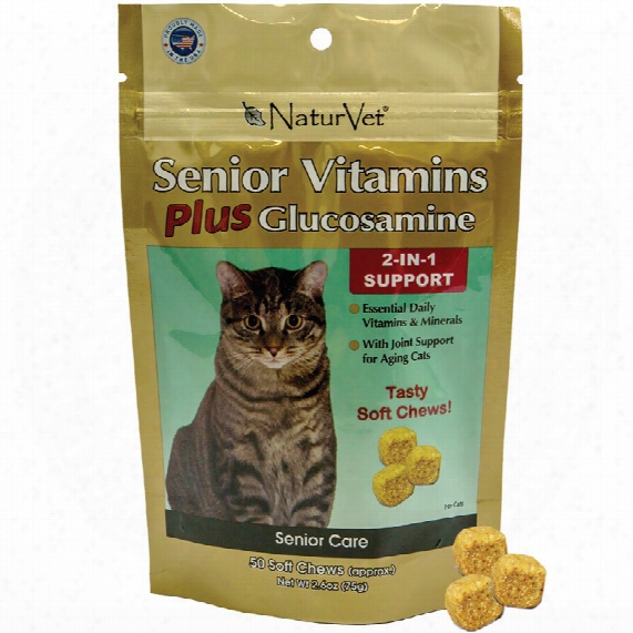 Naturvet Senior Vitamin Plus Glucosamine For Cats (50 Soft Chews)