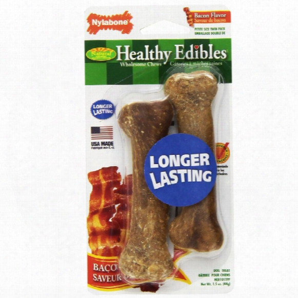 Nylabone Healthy Edibles Bacon Flavored Bones - Regular (2 Pack)
