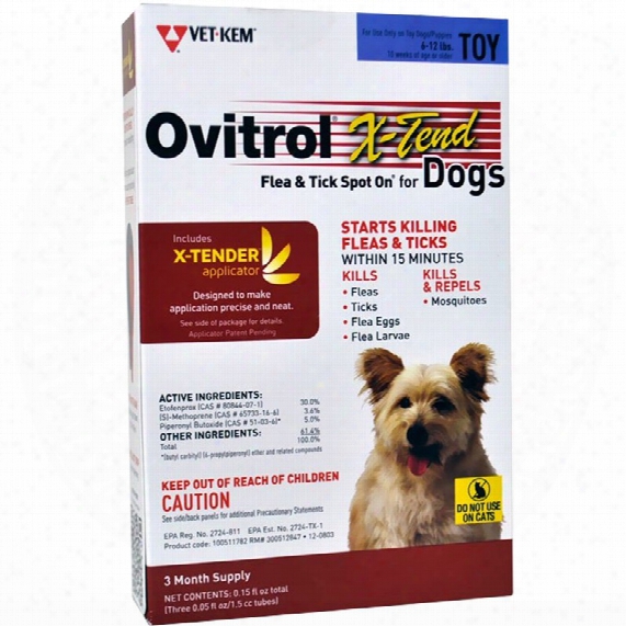 Ovitrol X-tend Flea & Tick Spot On For Toy Dogs (6-12 Lbs) - 3 Month