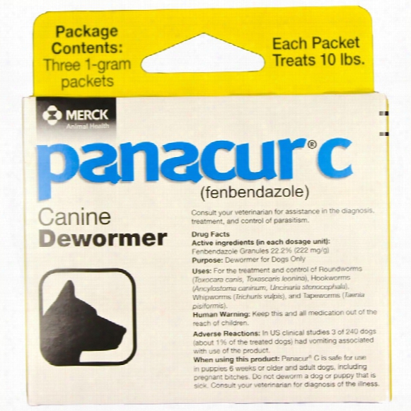 Panacur C Canine Dewormer (3 X 1-gram Packets Treats 10 Lbs.)