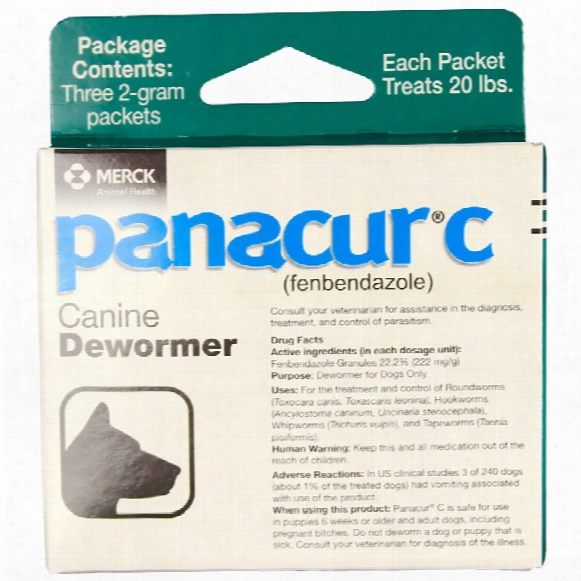 Panacur C Canine Dewormer (3 X 2-gram Packets Treats 20 Lbs.)
