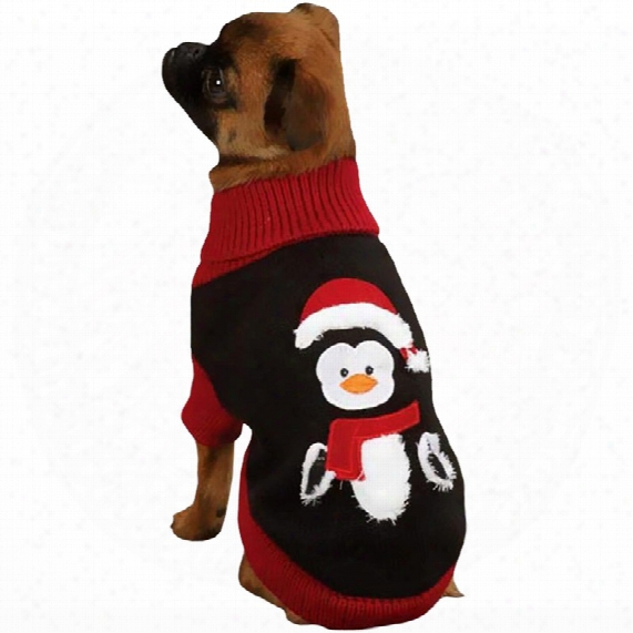 Zack & Zoey Holiday Penguin Sweaters Black - S (12&quot;)
