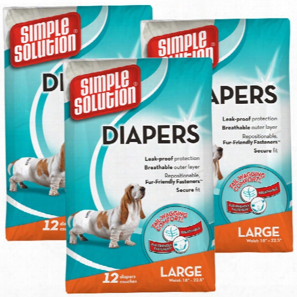 3 Pack Simple Solution Diapers L (36 Diapers)