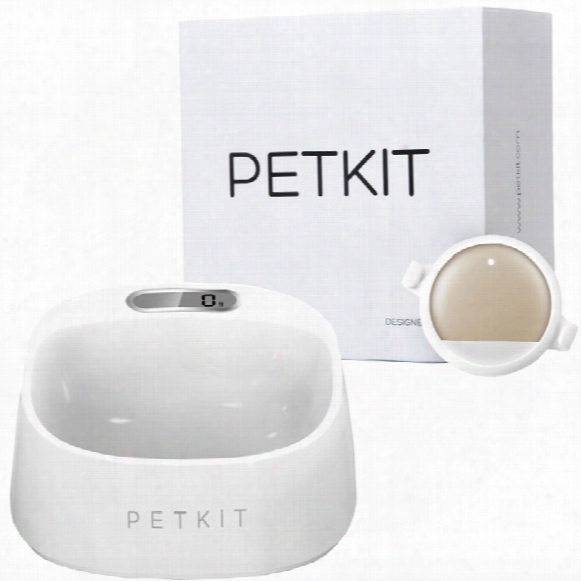 Petkit P2 Smart Activity Monitoring Pet Tracker - Gold & Fresh Smart Digital Feeding Pet Bowl - White