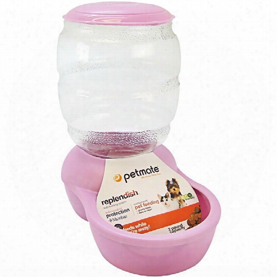 Petmate Replendish Feeder With Microban (2 Lb) - Pearl Lady Pink