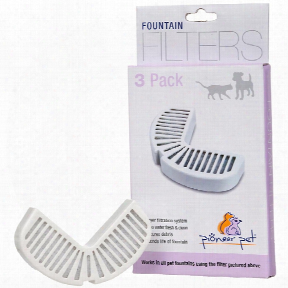 Pioneer Pet Replacement Filters For Ceramic And Stainless Steel Fountains (3 Pack)