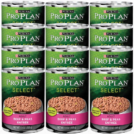 Purina Pro Plan Sselect - Beef & Peas Entre Canned Adult Dog Food (12x13oz)