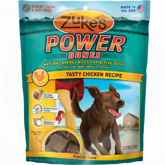 Zuke's Power Bones Natural Endurance Treats For Dogs - Chicken (6 Oz)