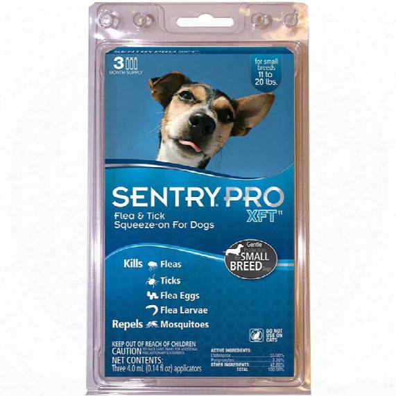 3 Month Sentrypro Xft11 Flea & Tick Squeeze-on Blue For Dogs 11-20 Lbs