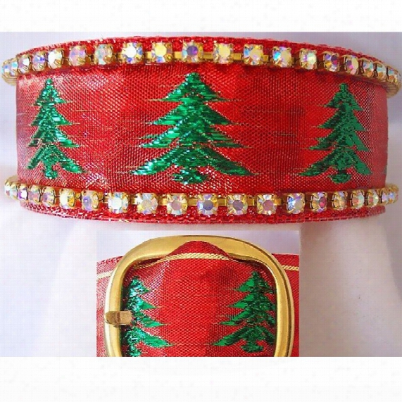 Rhinestone Dog Collars - Christmas Tree Glitter (medium/large)