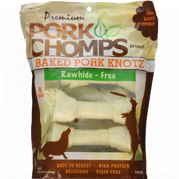 Scott Pet Premium Pork Chomps - 7&quot; Baked P0rk Knotz - 6.5 Oz (8 Count)