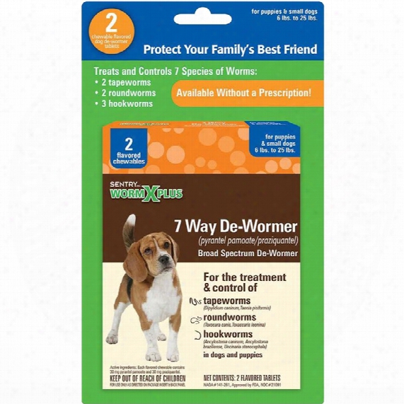 Sentry Hc Wormx Plus 7 Way De-wormer - Puppies & Small Dogs 6-25 Lbs (2 Count)