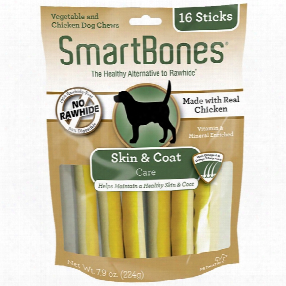 Smartbones Chicken Dog Chews - Skin & Coat (16 Sticks)