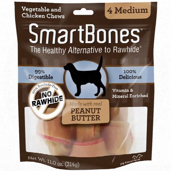 Smartbones Medium Peanut Butter Chews (4 Pack)