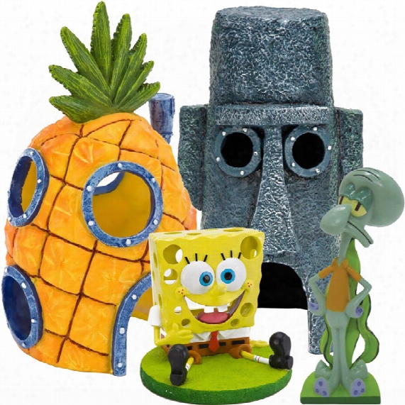 Spongebob & Squidward Home Aquarium Ornament Set