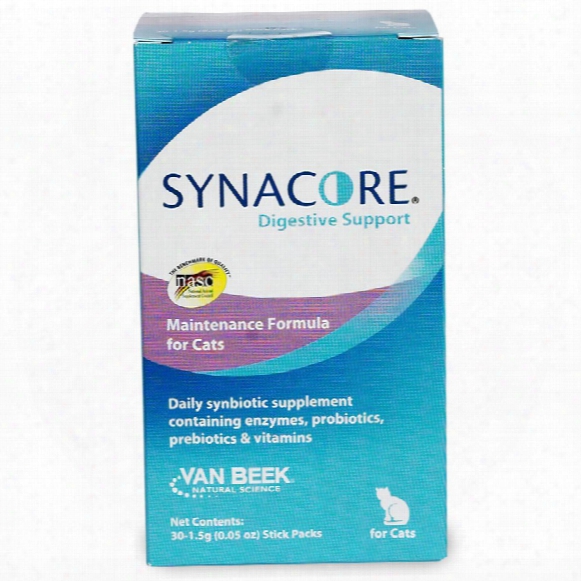 Synacore Feline Probiotics, Prebiotics, Vitamins, Enzymes - Box Of 30 (1.5 G) Stick Packs