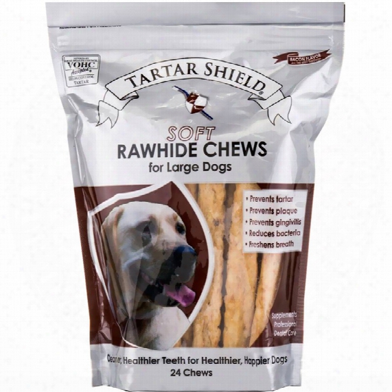 Tartar Shield Soft Rawhide Chews For Large Dogs (24 Count)