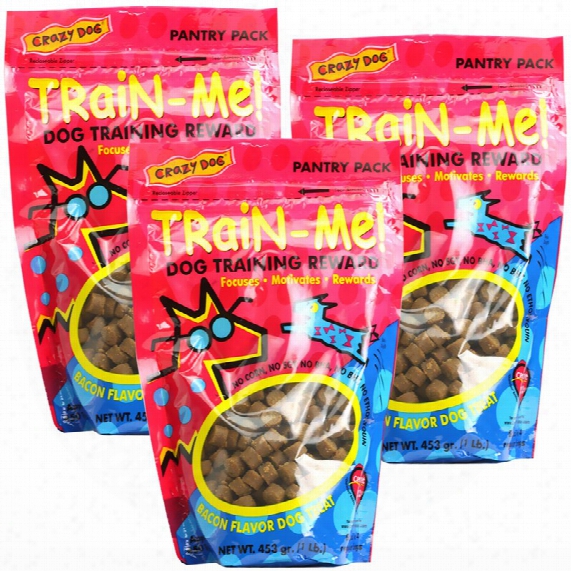 3 Pack Crazy Dog Train-me! Treats Bacon Flavor (3 Lb)