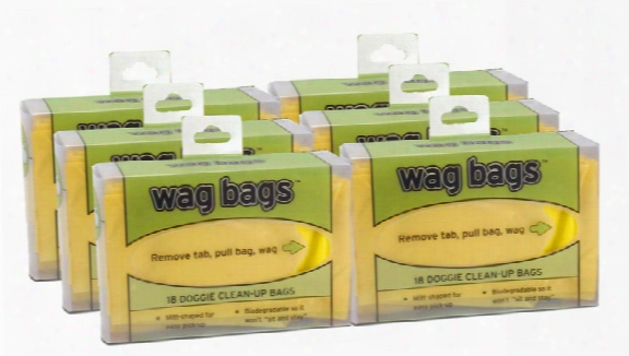 6 Pack Wag Bags Doggie Clean-up Bags - 108 Count