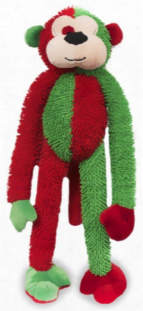 Christmas Sock Monkey Dog Toy 10&quot; - Red