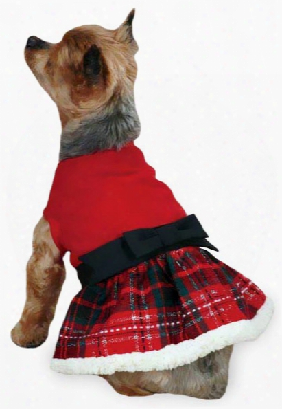East Side Collection Yuletide Tartan Party Dress Medium Red
