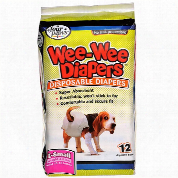 Four Paws Wee-wee Dog Diapers X-small (12 Diapers)