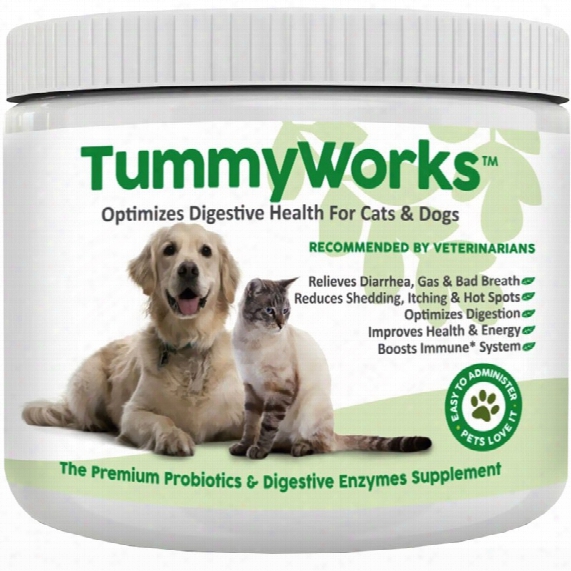 Tummyworks - Probiotics & Digestive Enzymes Supplements For Cats & Dogs (160 Scoops)