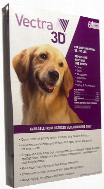 Vectra 3d Purple For Dogs 56-95 Lbs - 6 Doses