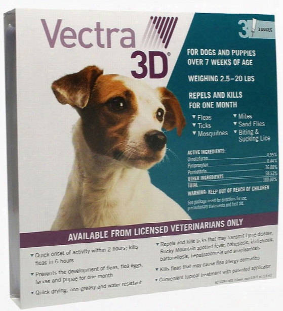 Vectra 3d S Dog 11 To 20 Lbs 3-pack Teal