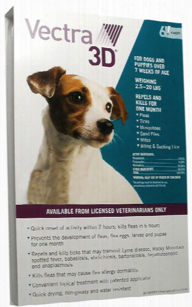 Vectra 3d Small Dog 11 To 20 Lbs 6-pack Teal