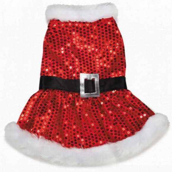 Zack & Zoey Mrs Claus Sequin Dress Red - X-small