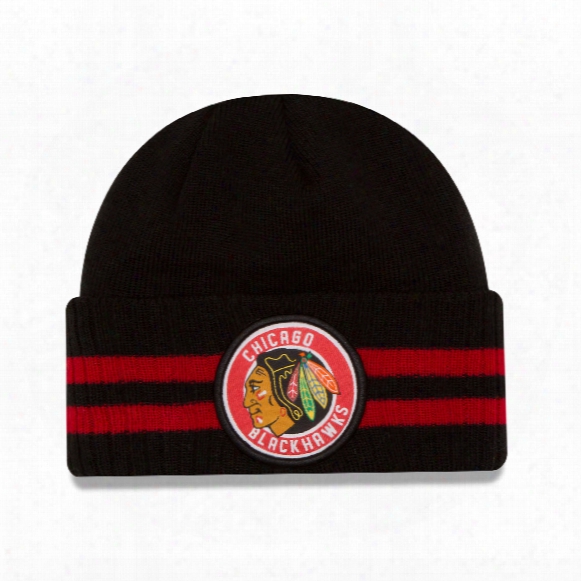 Chicago Blackhawks New Era Nhl Cuffed 2 Striped Remix Hat