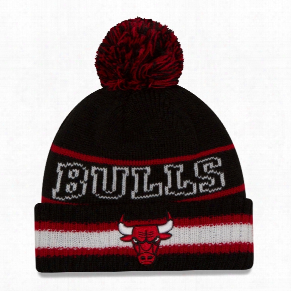 Chicago Bulls New Era Nba Cuffed Vintage Select Pom Knit Hat