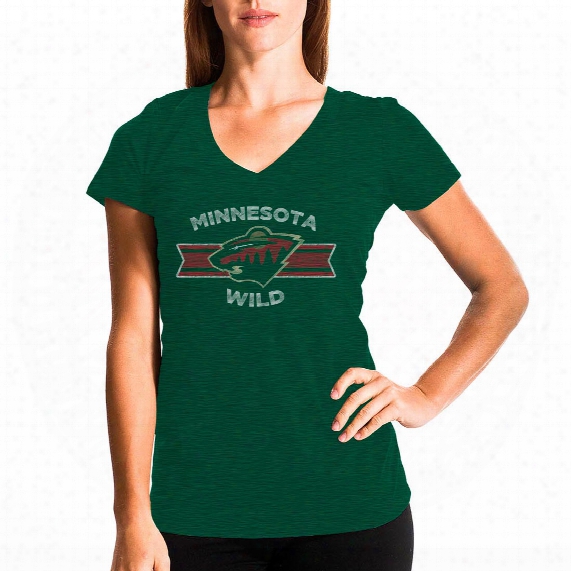 Minnesota Wild Women's Little Arch Fx V-neck T-shirt